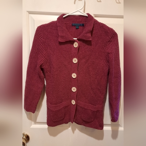 Boden Girls Purple Cashmere/Angora Blend Button Down Cardigan Sweater size 10 - Picture 2 of 12